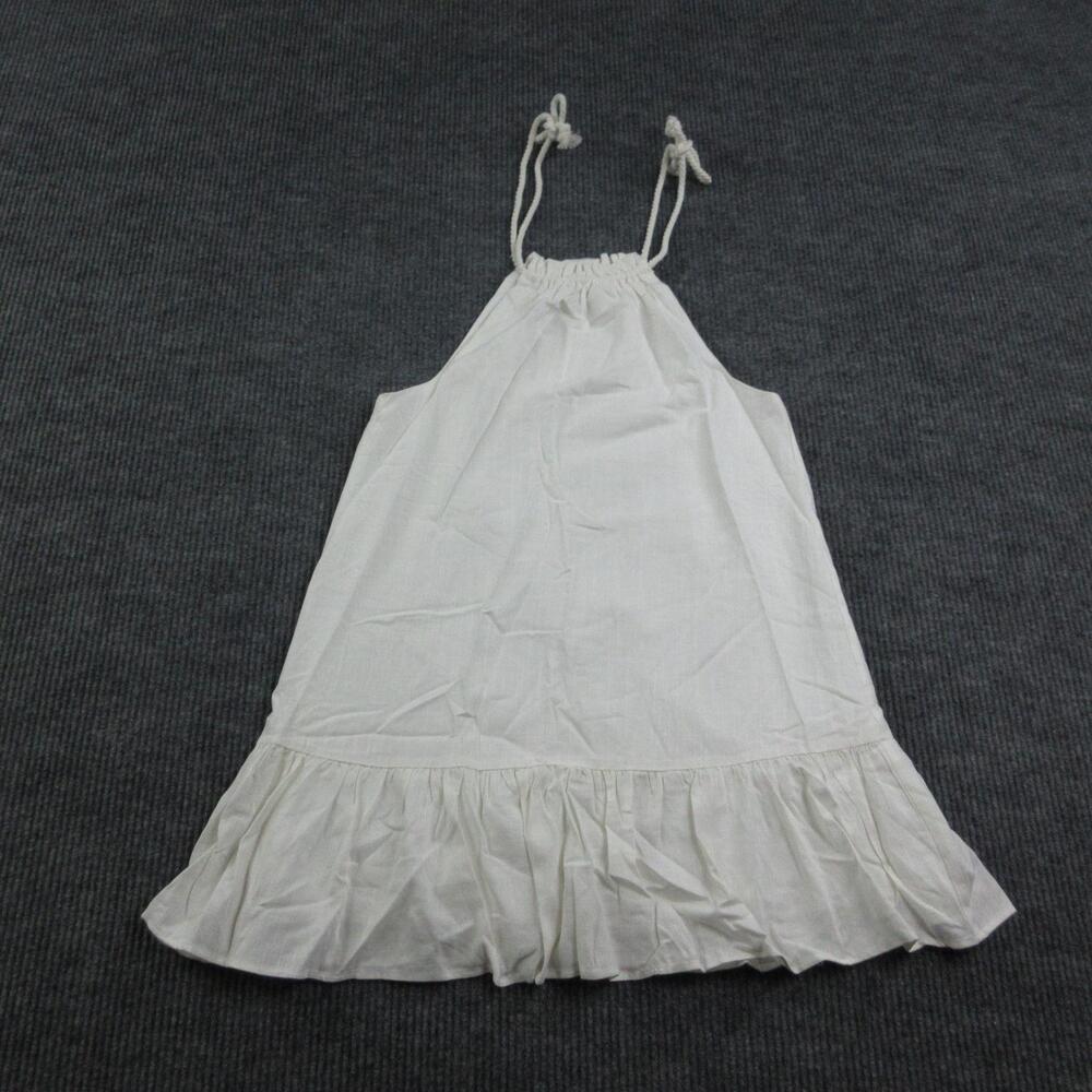 Sugarlips Dress Womens XS White Halter Sundress Lined Ruffle Knee Length NWT
